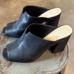 Vince Camuto Black Leather Mules
